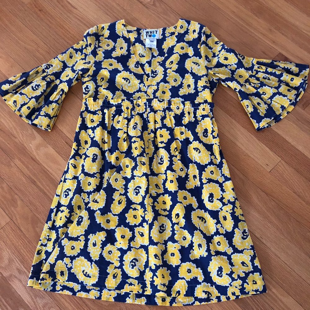 Anthropologie Whit Two Sage Bell Sleeve Dress